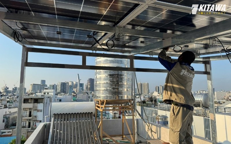 Diện tích cần để lắp điện mặt trời 4kW