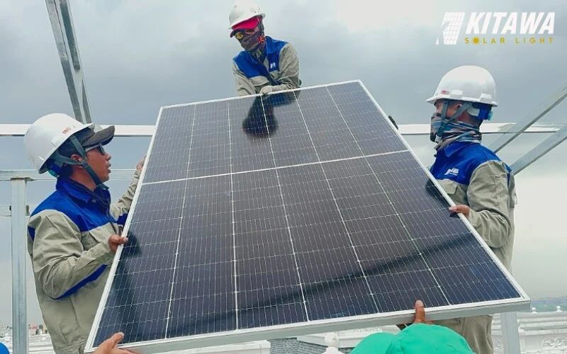 lắp điện mặt trời hòa lưới bám tải 3kW