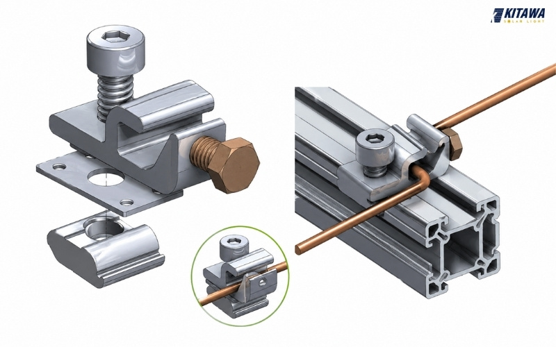 Tiếp địa hệ thống pin mặt trời là giải pháp kỹ thuật giúp liên kết các thiết bị điện với mặt đất