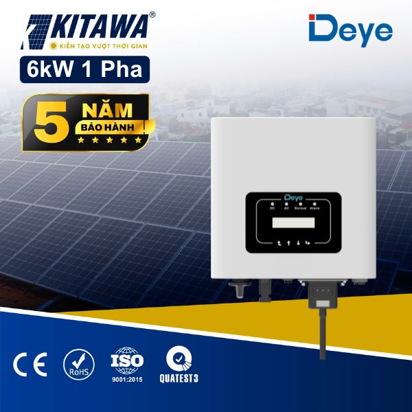Inverter Hòa Lưới DEYE 6kW 1 Pha, 2 MPPT (Bao Gồm Wifi + CT)