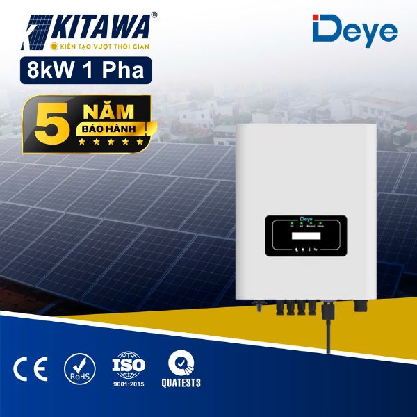 Inverter Hòa Lưới DEYE 8kW 1 Pha, 2 MPPT (Bao Gồm Wifi + CT)