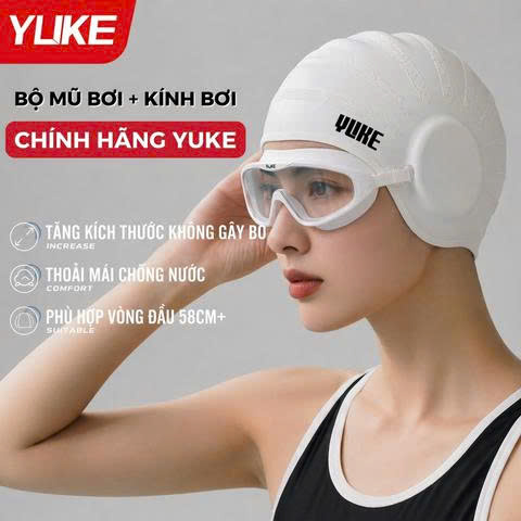 Bộ Kính + Mũ Bơi Trùm Tai YUKE GJ019K
