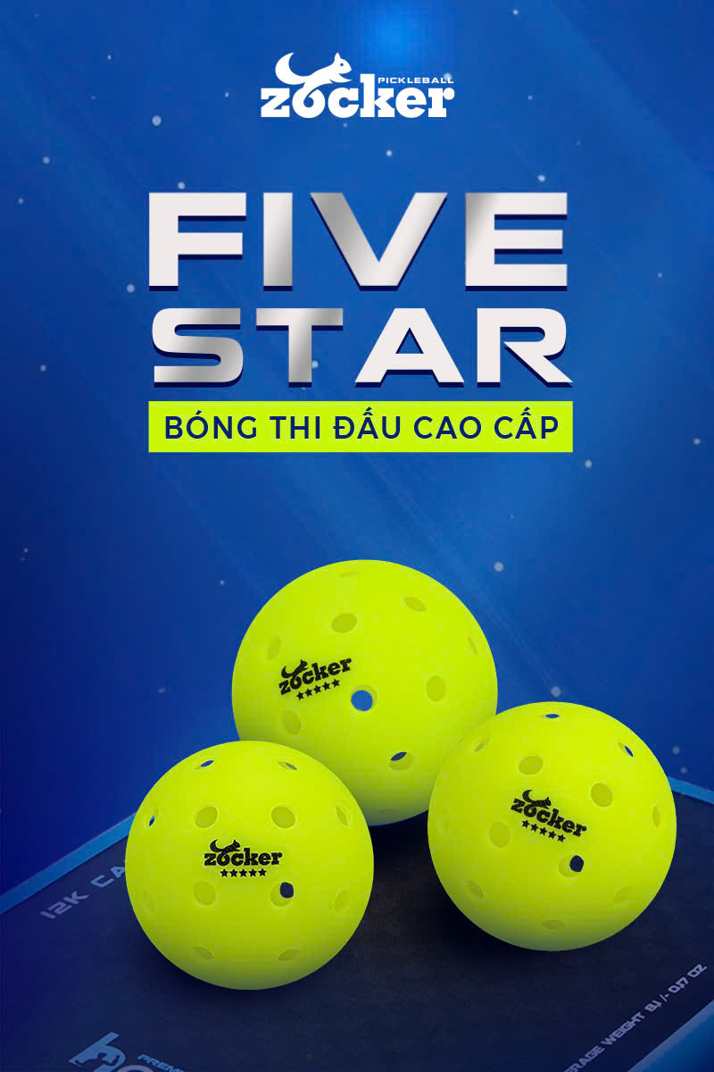 Quả bóng thi đấu Pickleball Zocker Five Star