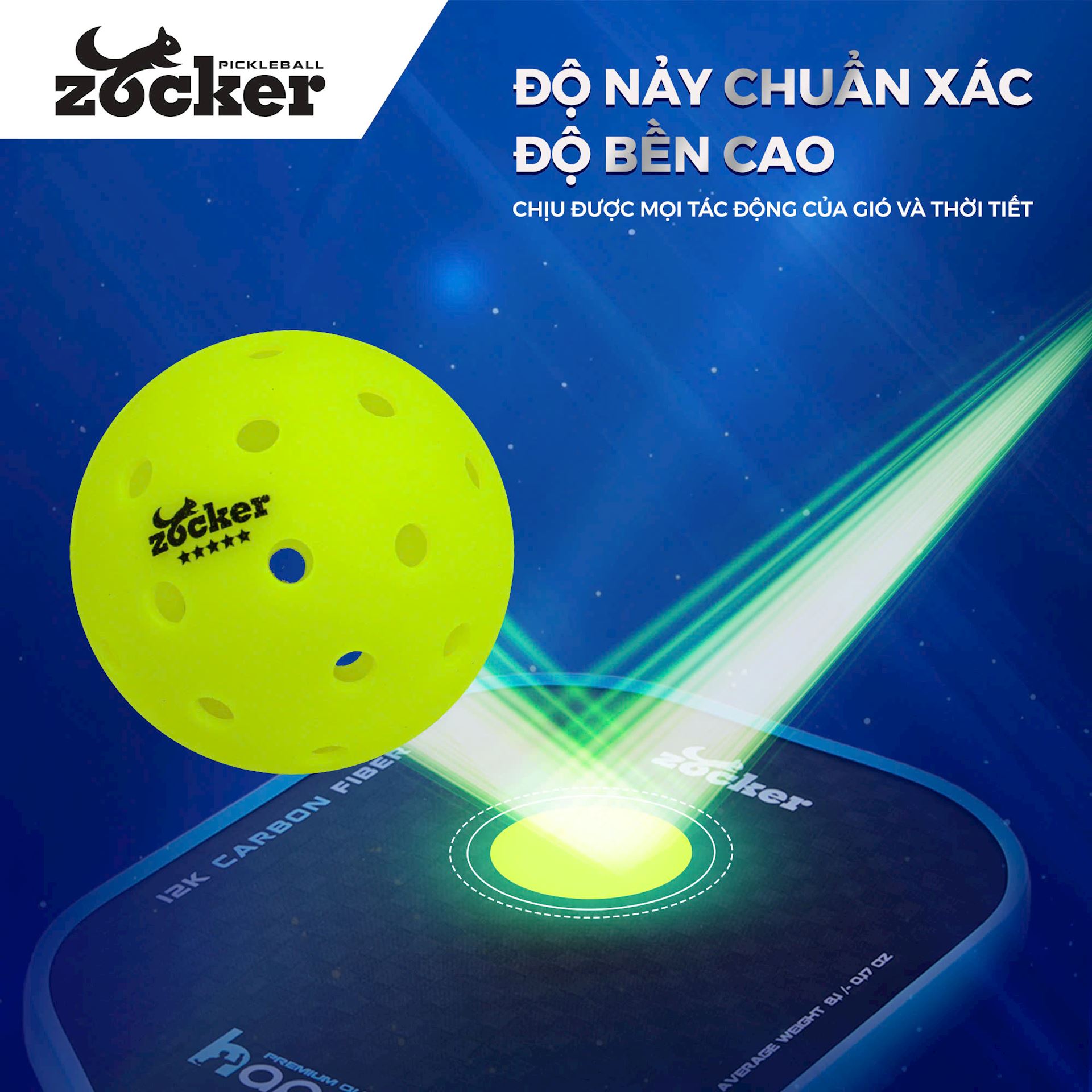 Quả bóng thi đấu Pickleball Zocker Five Star