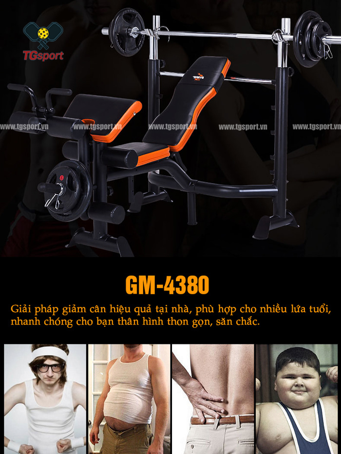Ghế tập tạ đa năng GM-4380