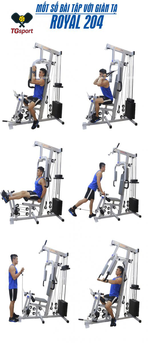 Giàn tạ đa năng 4 chiều Royal 204