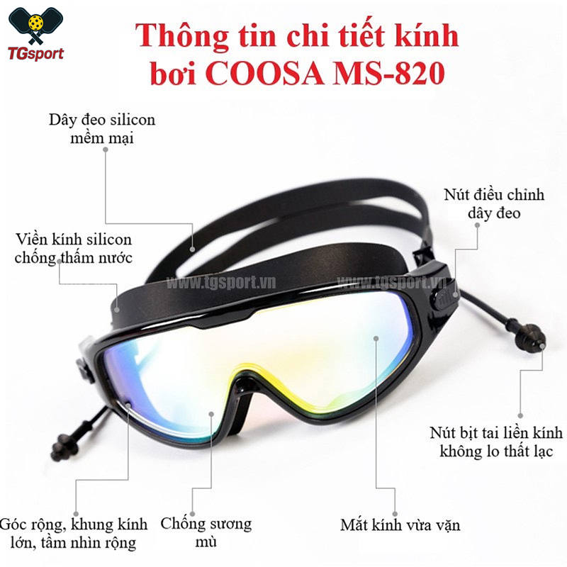 Kính bơi Panorama COOSA MS-820