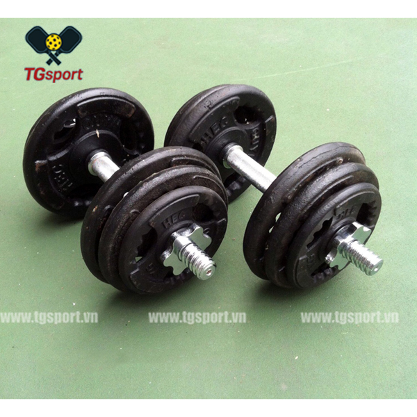 Bộ tạ tay 24kg gắn bánh gang điều chỉnh