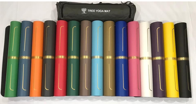 Thảm tập yoga cao cấp Tree Yoga đơn sắc mạ vàng