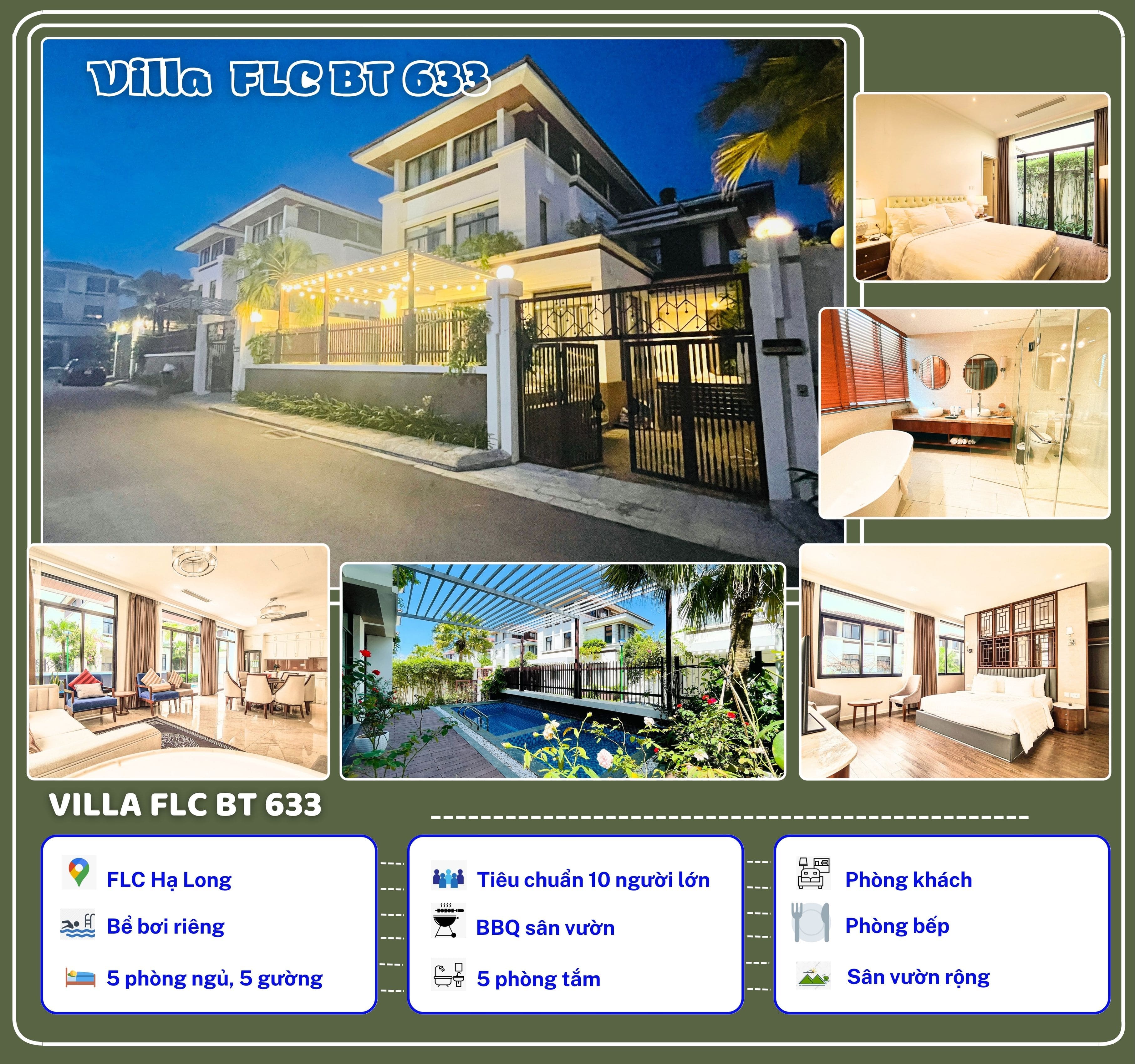 [Ha Long Villa 5Rooms] FLC BT633 빌라 – 피닉스 힐스의 푸른 자연 속, 오션뷰 &amp; 골프장 전망