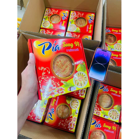 Bánh pía 8 trứng song long hộp xịn sò - 500g