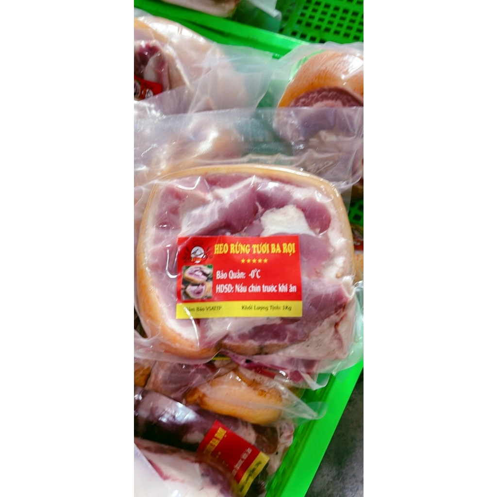 Heo rừng cuộn lai tươi ba rọi túi - 1kg