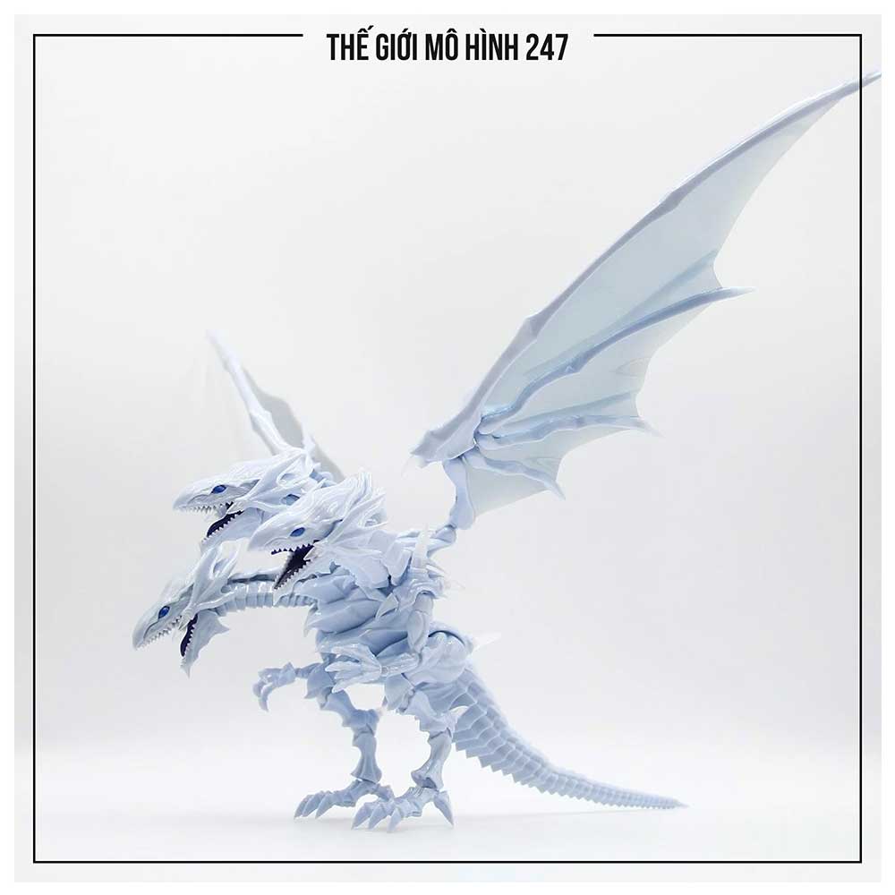 Mô hình Rồng Trắng Mắt Xanh 3 đầu - Blue Eyes White Dragon (Tặng đế)