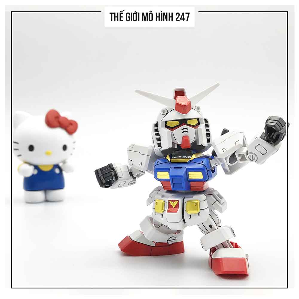 (Màu đỏ) Mô hình lắp ráp RX-78 Hello Kitty siêu cute - Tặng kèm đế + decal