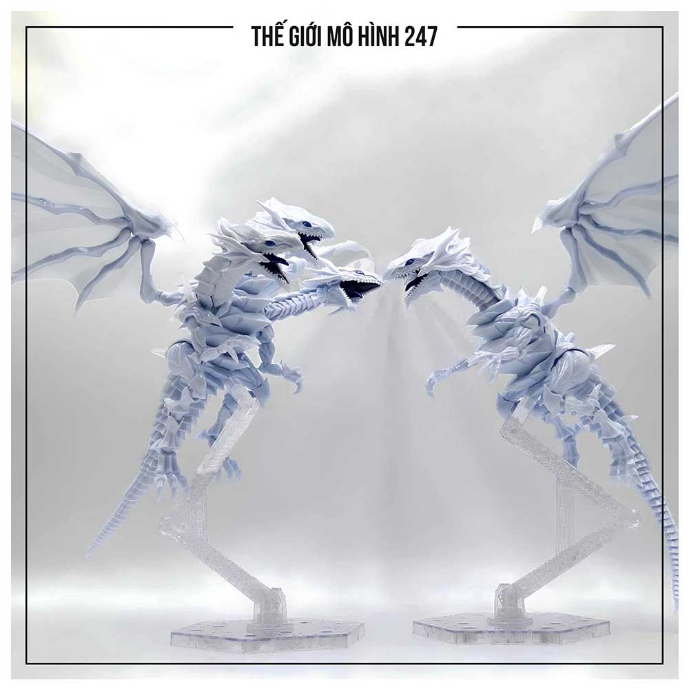 Mô hình Rồng Trắng Mắt Xanh 3 đầu - Blue Eyes White Dragon (Tặng đế)