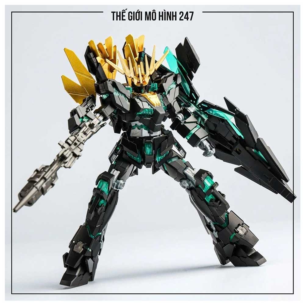 Mô hình Hg Unicorn Banshee Norn 175 Vàng Xanh Final Battle Ver, 1/144 Mecha