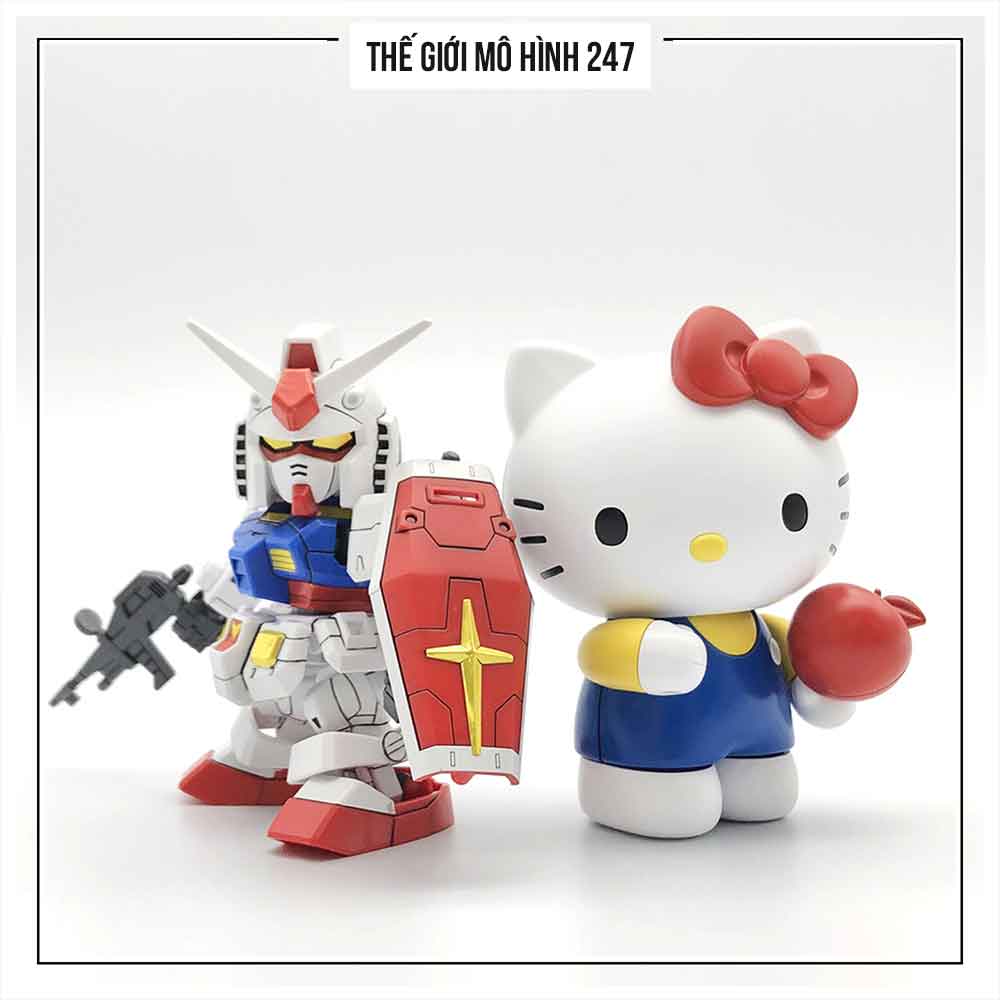 (Màu đỏ) Mô hình lắp ráp RX-78 Hello Kitty siêu cute - Tặng kèm đế + decal