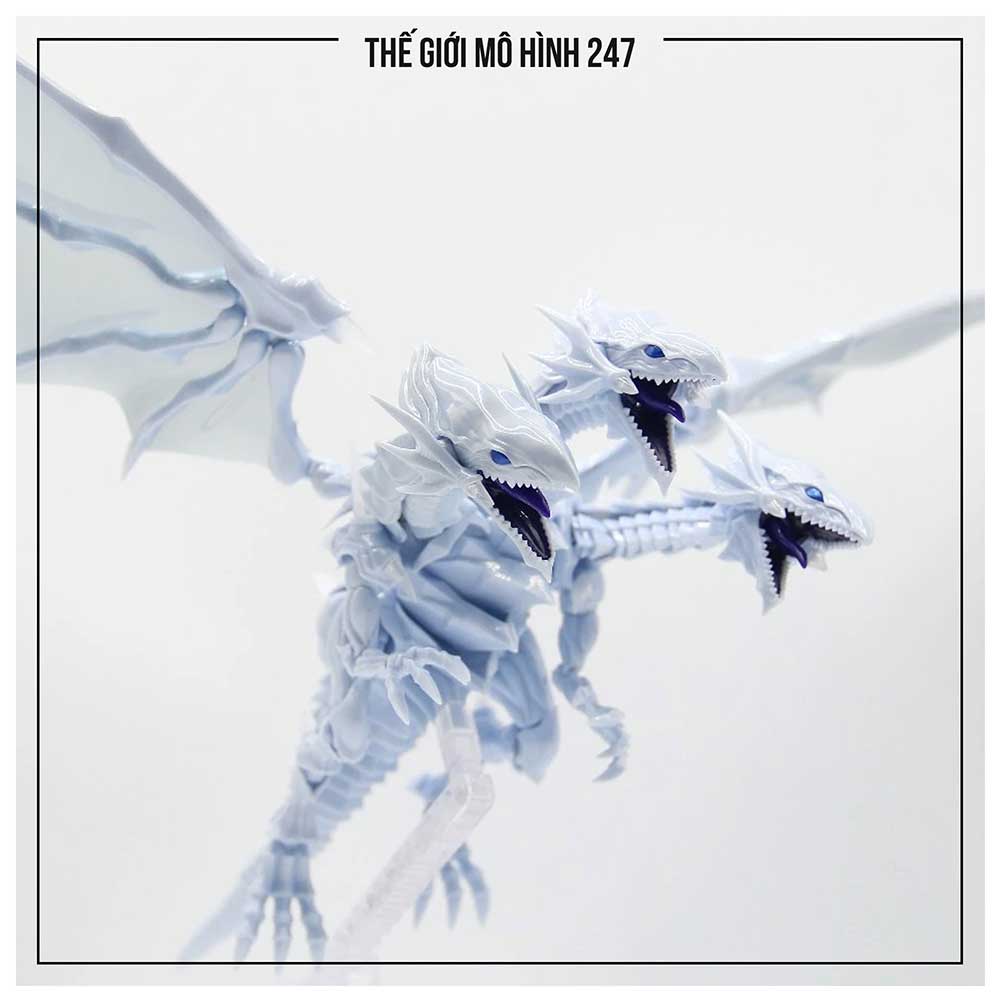 Mô hình Rồng Trắng Mắt Xanh 3 đầu - Blue Eyes White Dragon (Tặng đế)