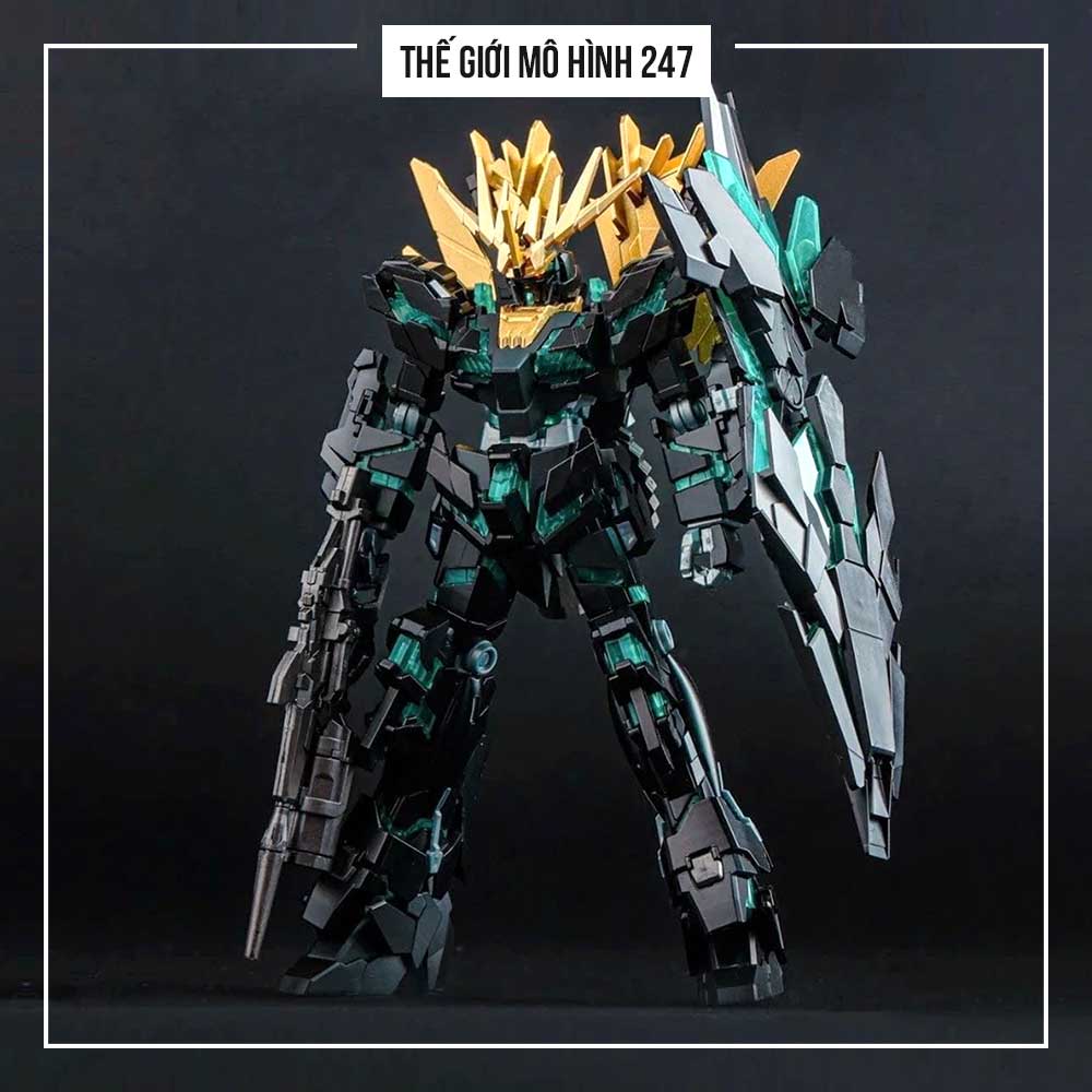 Mô hình Hg Unicorn Banshee Norn 175 Vàng Xanh Final Battle Ver, 1/144 Mecha