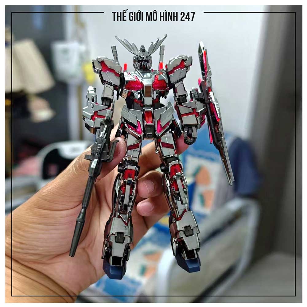 Mô hình Unicorn 03 Phenex Bạc Đỏ (Destroy Mode) 1/144 Mecha (Tặng 2 đế)