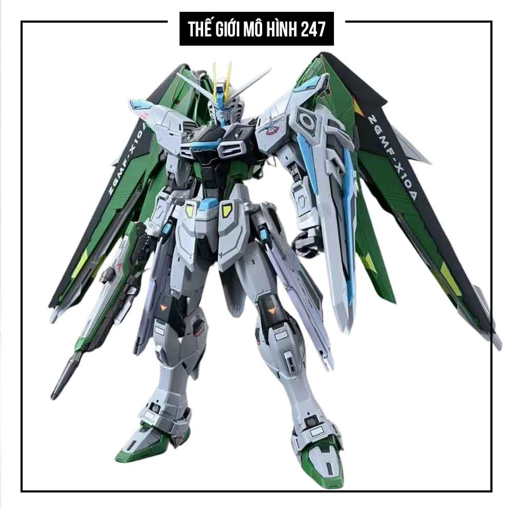 Mô hình MG Master Grade Freedom 2.0 GREEN - Kèm đế + Decal nước
