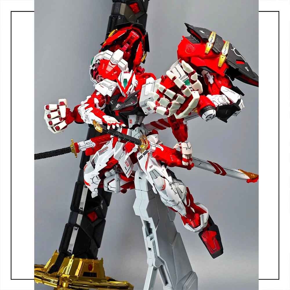 Mô Hình Lắp Ráp MG 8814 Astray Red Frame + Powered red & 150 Gerbera Straight (Tặng cán kiếm to, 3 đế, decal nước)