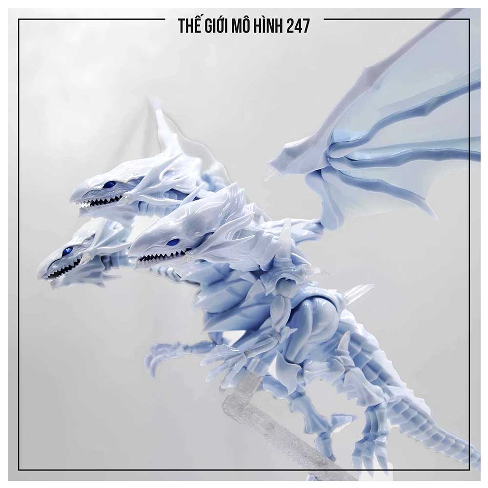 Mô hình Rồng Trắng Mắt Xanh 3 đầu - Blue Eyes White Dragon (Tặng đế)