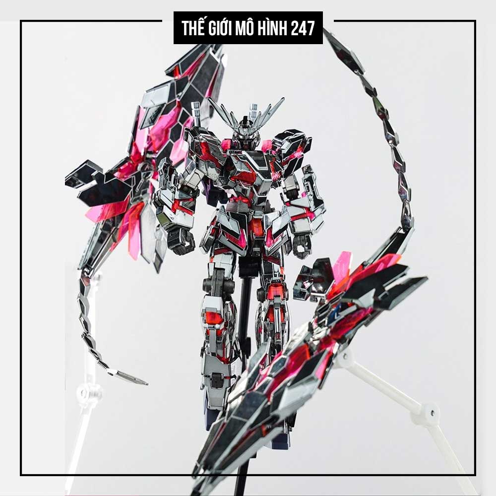 Mô hình Unicorn 03 Phenex Bạc Đỏ (Destroy Mode) 1/144 Mecha (Tặng 2 đế)