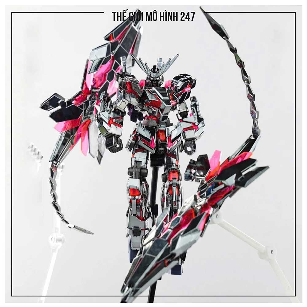 Mô hình Unicorn 03 Phenex Bạc Đỏ (Destroy Mode) 1/144 Mecha (Tặng 2 đế)