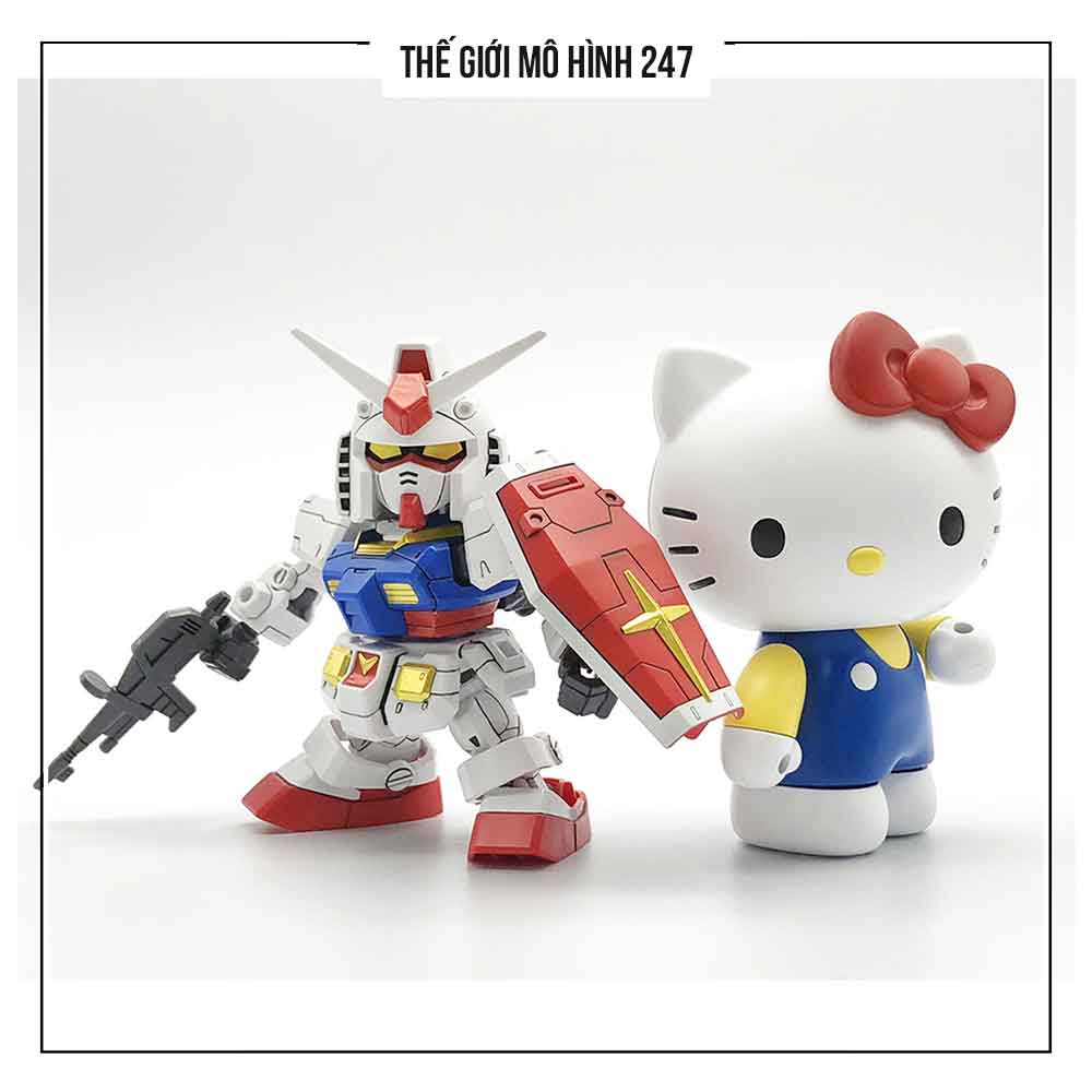 (Màu đỏ) Mô hình lắp ráp RX-78 Hello Kitty siêu cute - Tặng kèm đế + decal