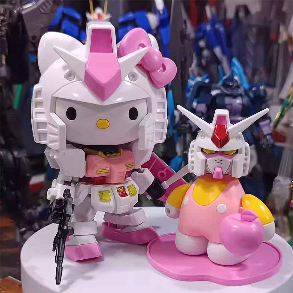 (Màu hồng) Mô hình lắp ráp RX-78 Hello Kitty siêu cute - Tặng kèm đế + decal
