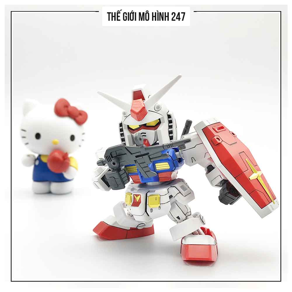 (Màu đỏ) Mô hình lắp ráp RX-78 Hello Kitty siêu cute - Tặng kèm đế + decal