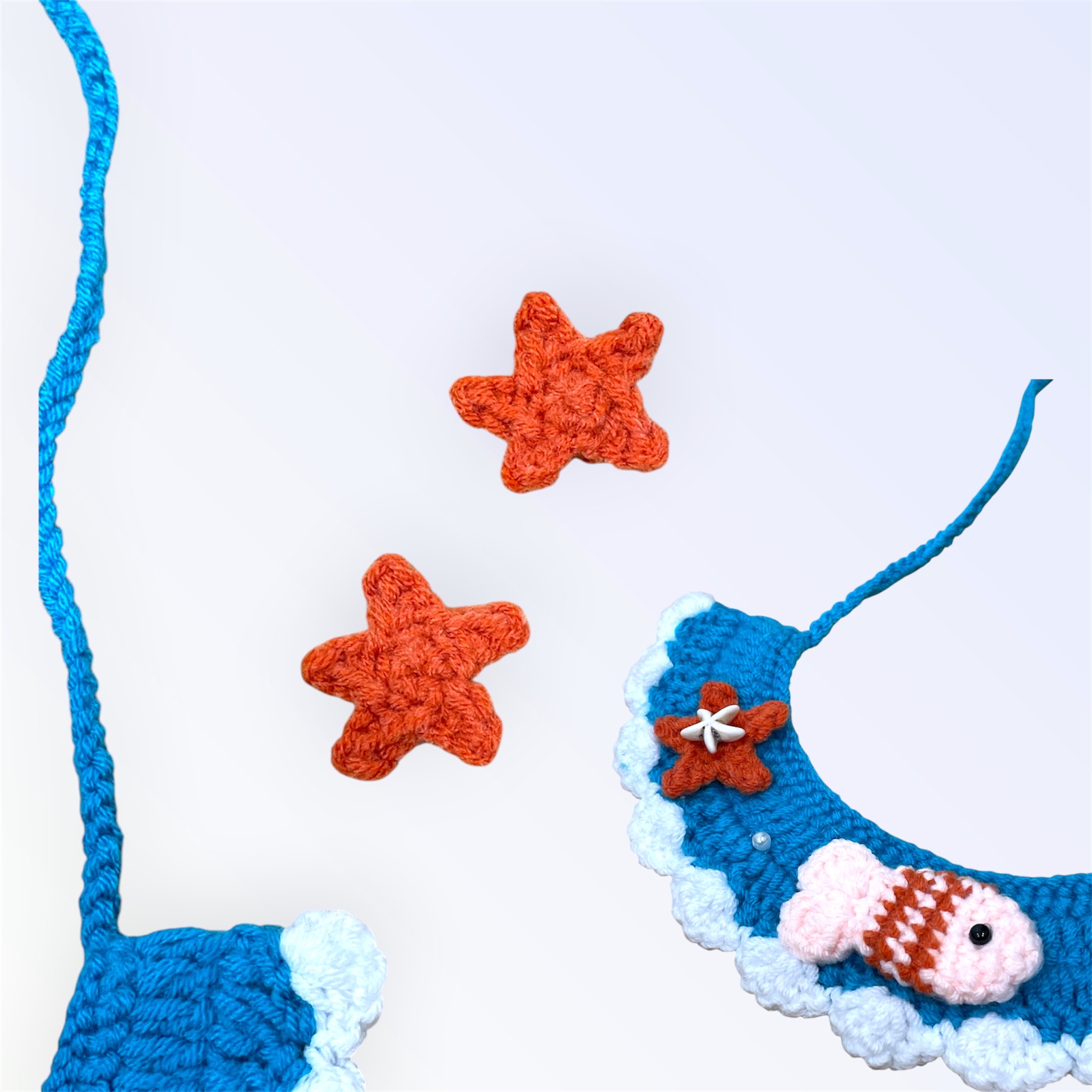 Yếm cho thú cưng vòng cổ móc len dành cho chó mèo