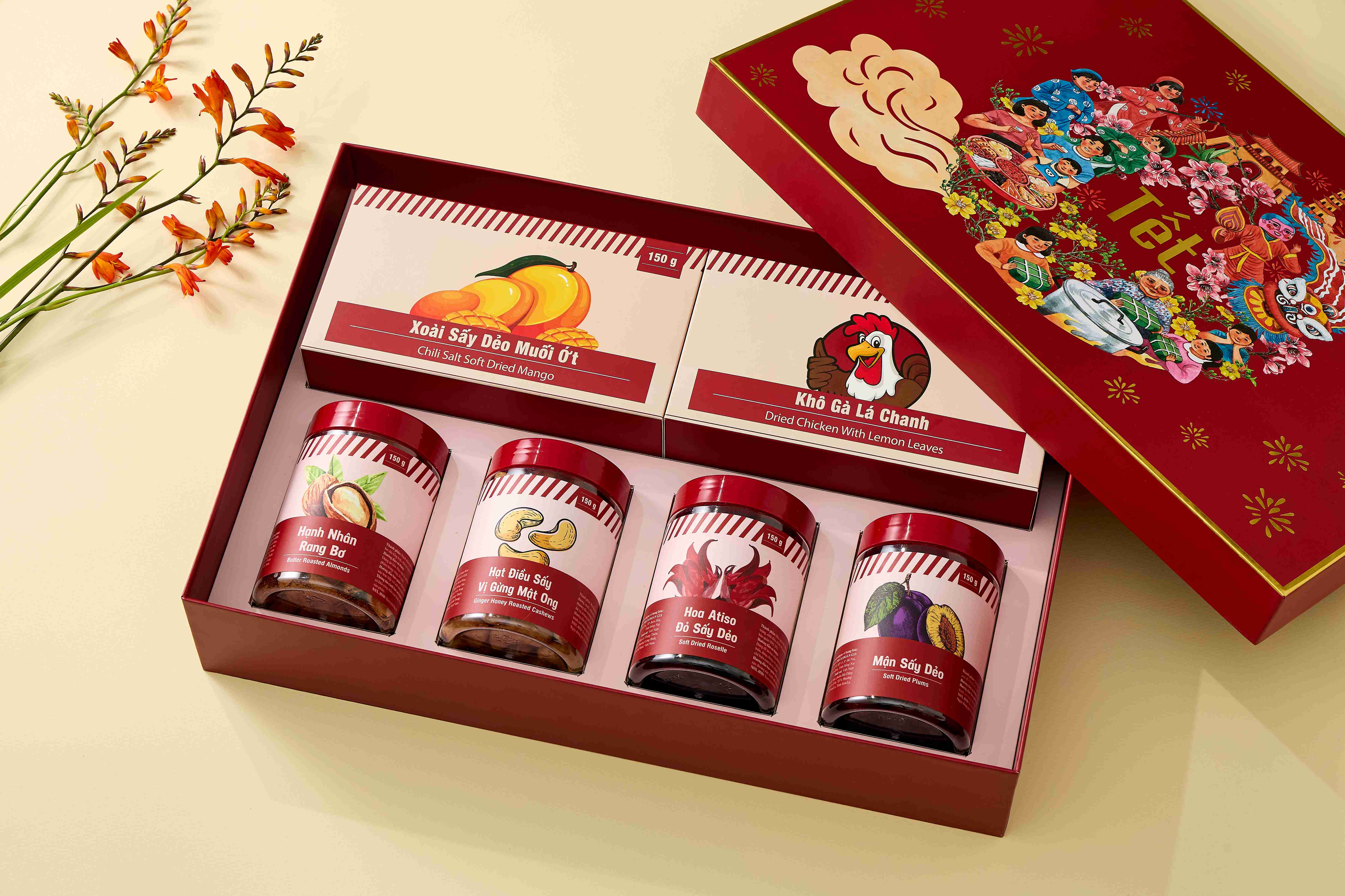 Hộp quà tết đỏ