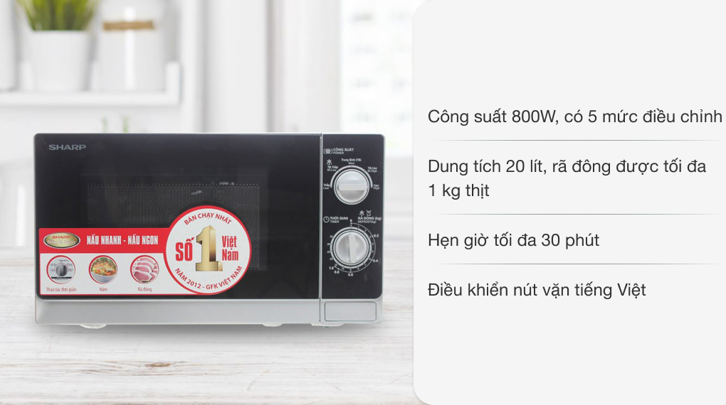 Lò vi sóng Sharp  20 lít R-205VN(S)