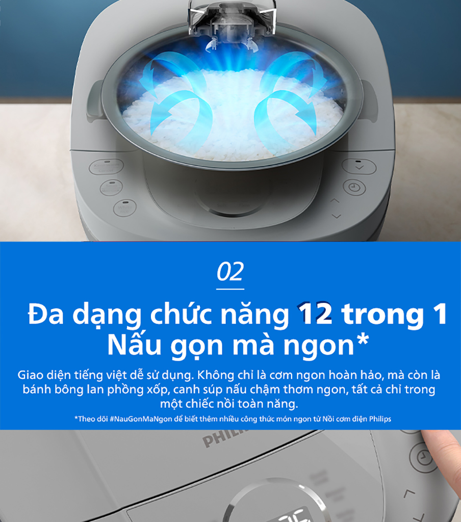 Nồi cơm điện tử Philips 1.8 lít HD4719/32