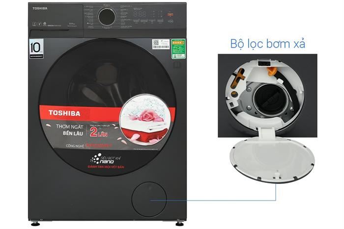 Máy giặt sấy Toshiba Inverter giặt 13 kg - sấy 8 kg TWD-T21BU140UWV(MG)