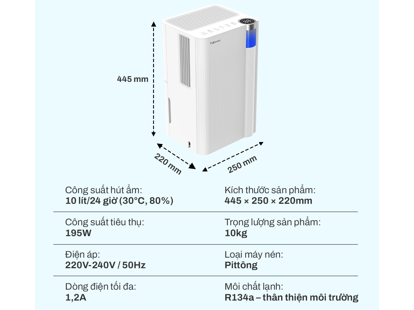 MÁY HÚT ẨM FUJIHOME DH10