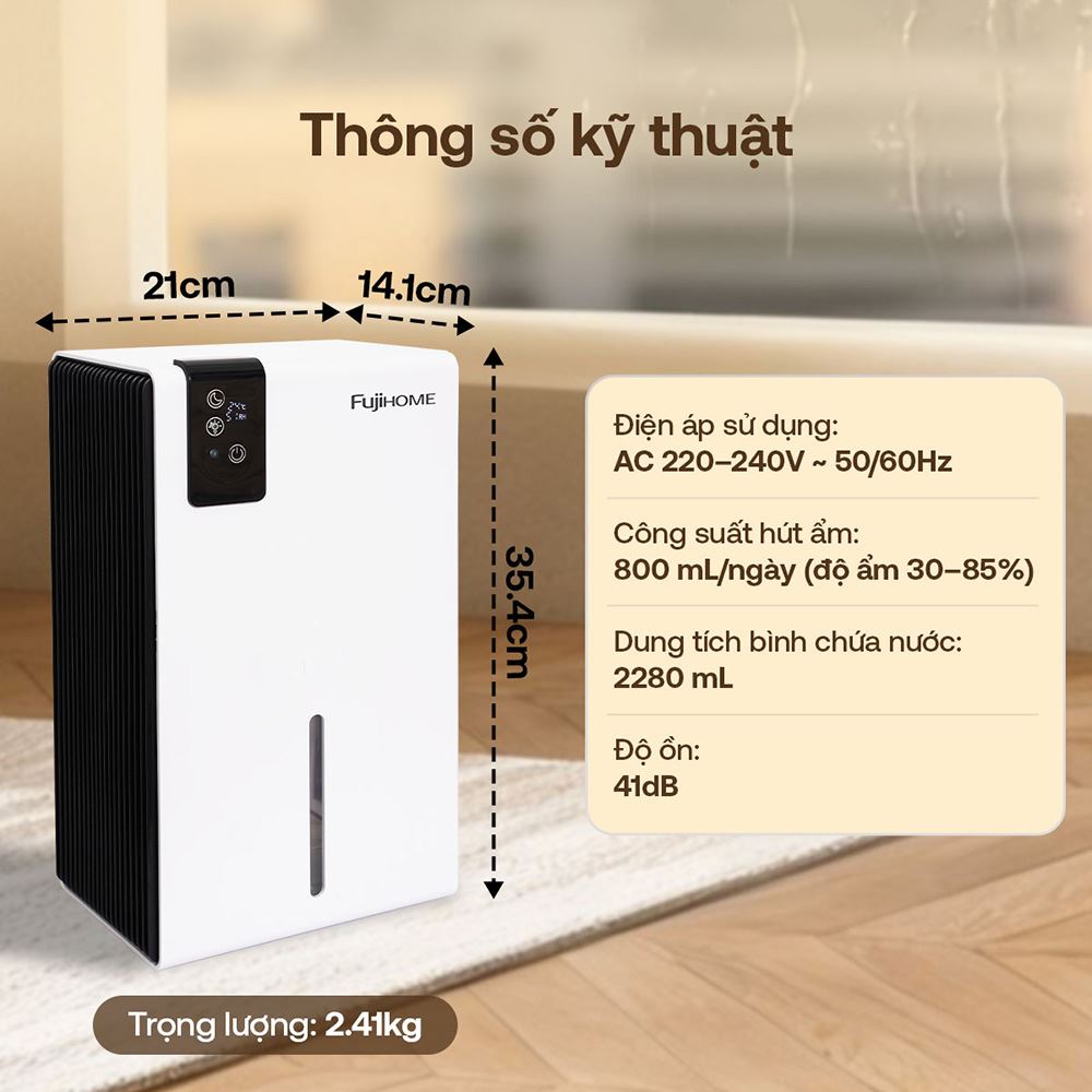 Máy hút ẩm FUJIHOME DHP23-MINI
