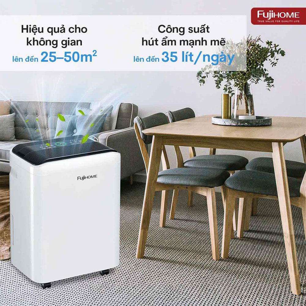 MÁY HÚT ẨM KẾT HỢP LỌC KHÔNG KHÍ FUJIHOME DH35W-HEPA