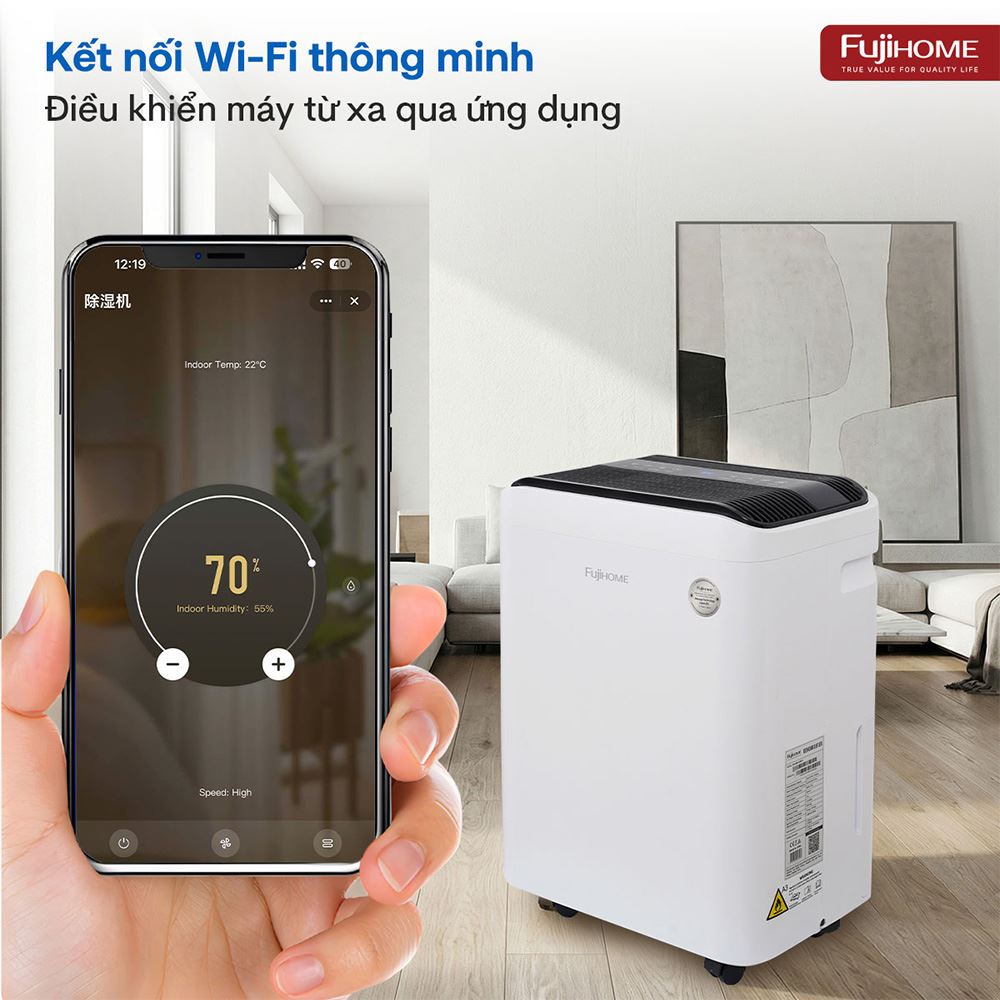 MÁY HÚT ẨM KẾT HỢP LỌC KHÔNG KHÍ FUJIHOME DH35W-HEPA