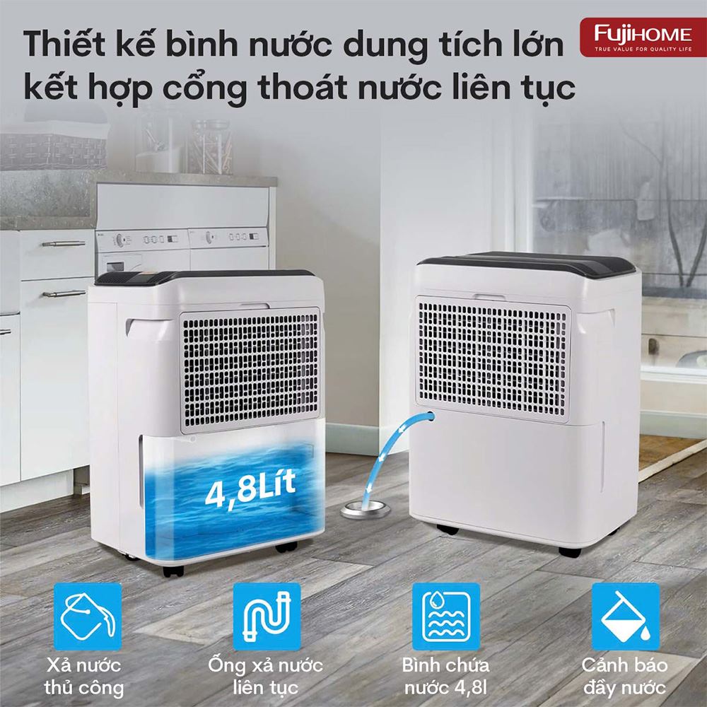 MÁY HÚT ẨM KẾT HỢP LỌC KHÔNG KHÍ FUJIHOME DH35W-HEPA