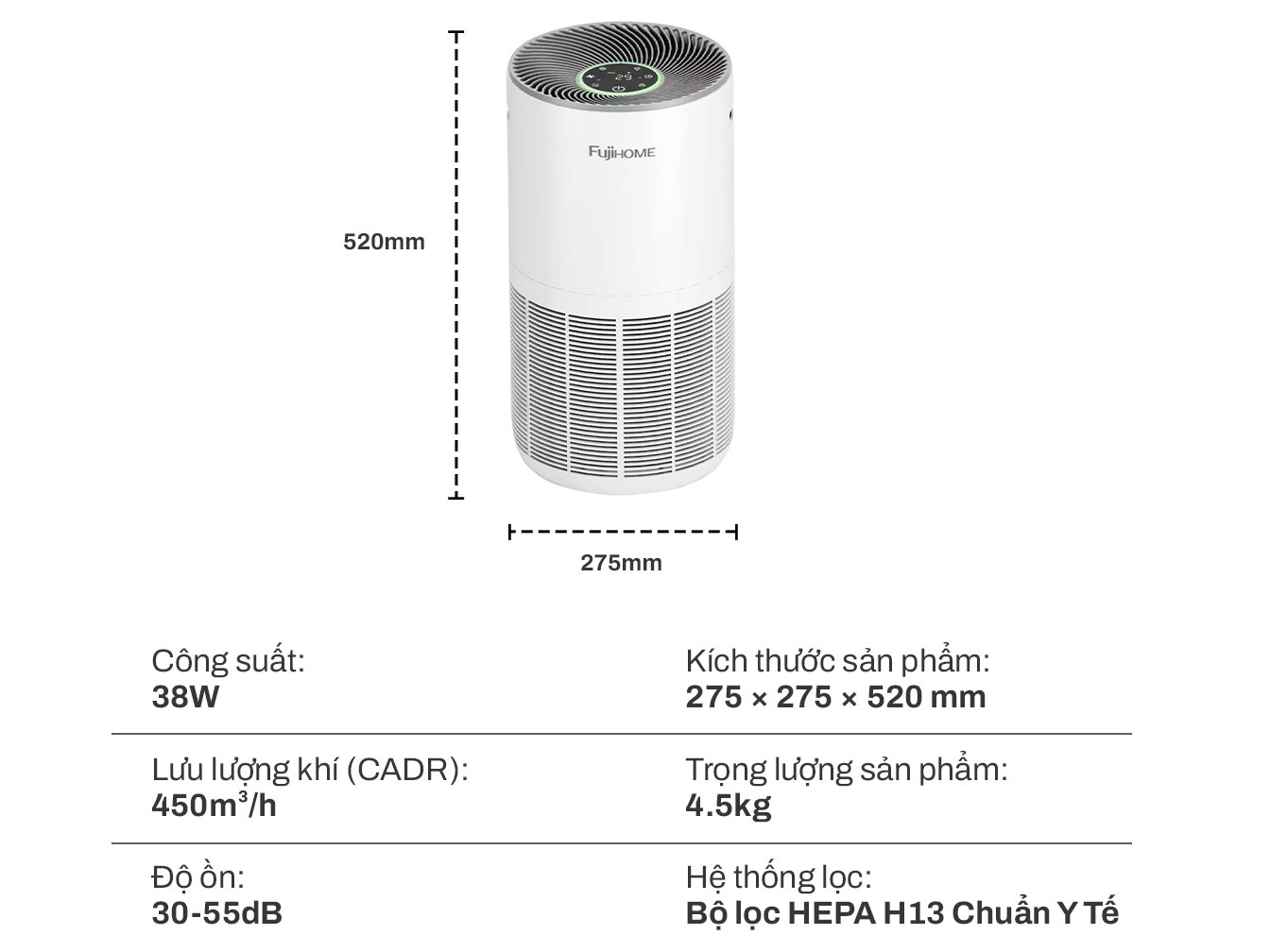 MÁY LỌC KHÔNG KHÍ FUJIHOME AP5Grand