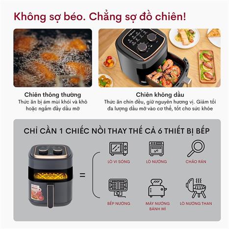 Nồi chiên không dầu FUJIHOME 5.5 lít A5GG