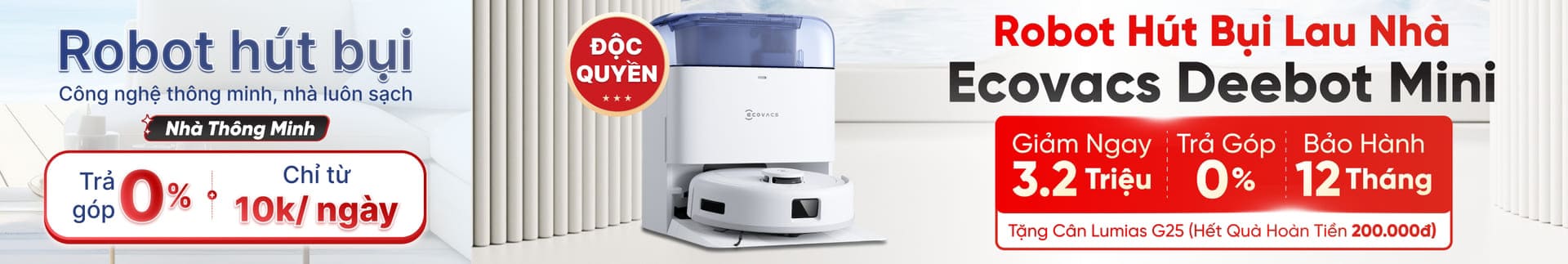 Robot hút bụi lau nhà Ecovacs Deebot Mini