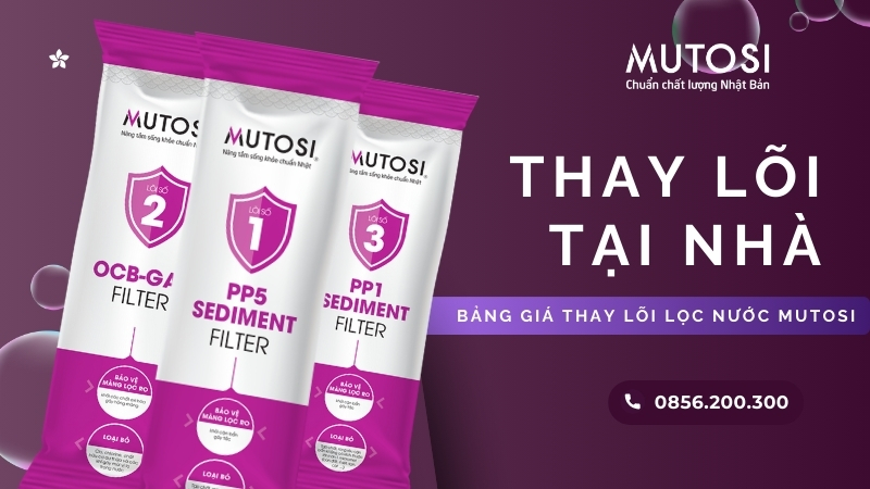 Bảng giá thay lõi lọc nước Mutosi mới nhất