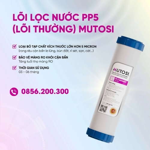 Chức năng lõi số 1 Mutosi - PP 5 micron