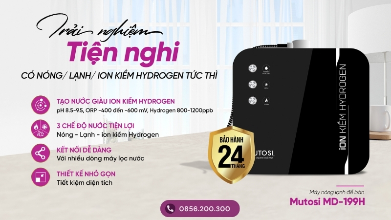 Máy chuyển đổi nước nóng-lạnh-ion kiềm Mutosi MD-199H