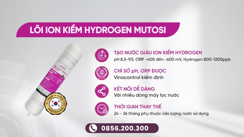 Lõi tạo nước ion kiềm Hydrogen Mutosi