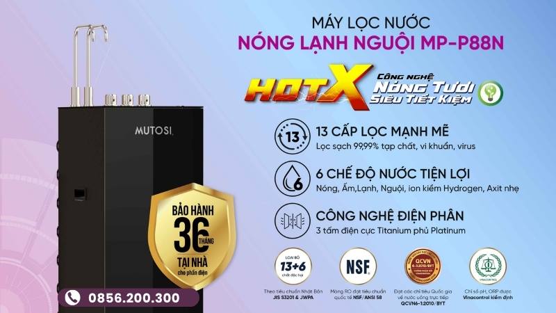 Máy lọc nước Mutosi 6 chế độ nước MP-P88N